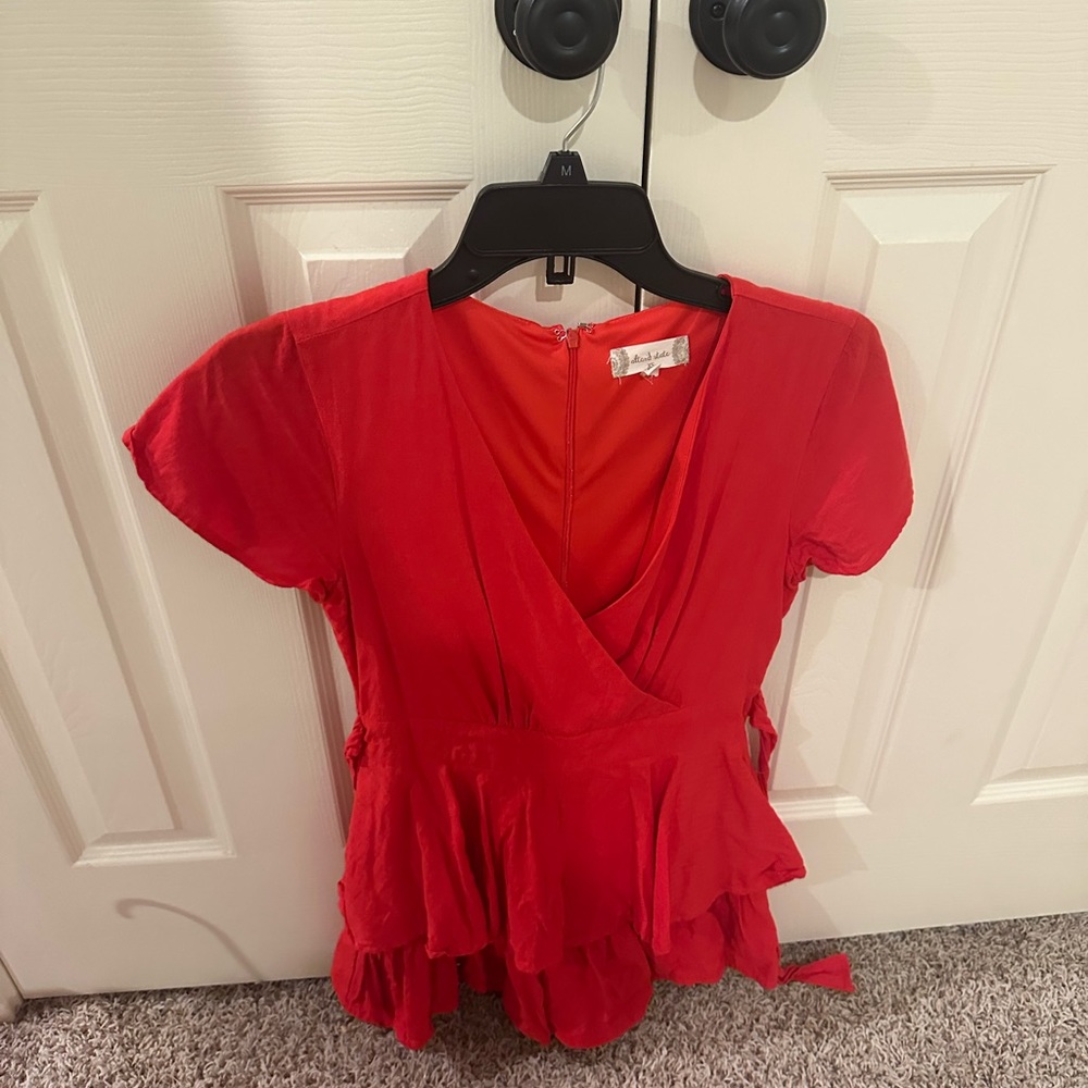 Altar’d State red short sleeve romper size XS x-small